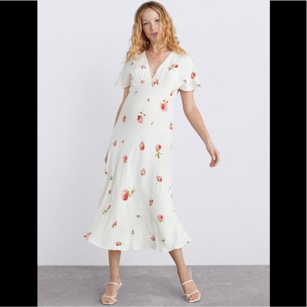 ZARA Floral Printed Midi/Maxi Dress Small